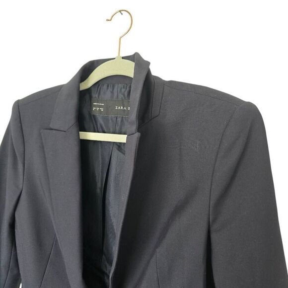 Zara Blazer Women's Medium Blue Single Breasted Formal Office Carrier Jacket - Picture 2 of 6